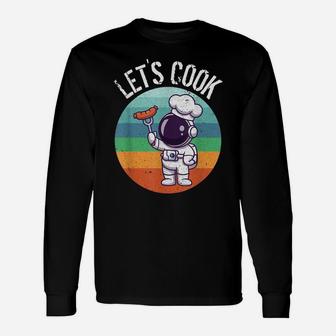 Funny Retro Chef Vintage Cook Astronaut Unisex Long Sleeve | Crazezy DE