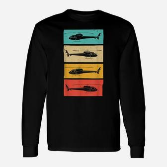 Funny Retro Helicopter Gift For Men Women Helicopter Pilot Unisex Long Sleeve | Crazezy UK