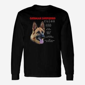 Funny Rules For The Owner Of A German Shepherd Unisex Long Sleeve | Crazezy