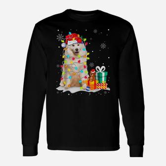 Funny Samoyed Christmas Light Dog Dad Dog Mom Unisex Long Sleeve | Crazezy CA