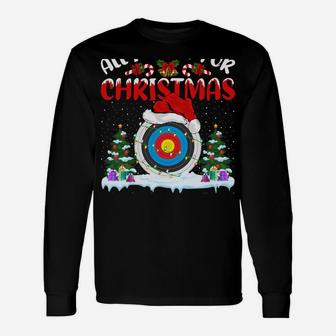 Funny Santa Hat All I Want For Christmas Is A Archery Unisex Long Sleeve | Crazezy AU