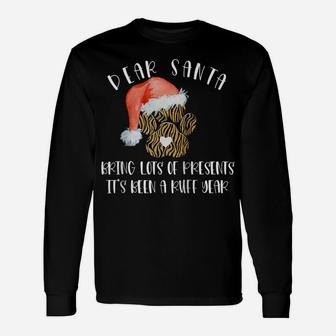 Funny Santa Hat Dog Cat Paw Print Tshirt Christmas Clothes Raglan Baseball Tee Unisex Long Sleeve | Crazezy