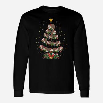 Funny Santa Hat Hedgehog Xmas Gift Hedgehog Christmas Tree Sweatshirt Unisex Long Sleeve | Crazezy AU