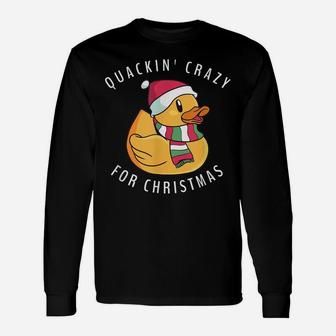 Funny Santa Hat Rubber Duck Christmas Pun Unisex Long Sleeve | Crazezy