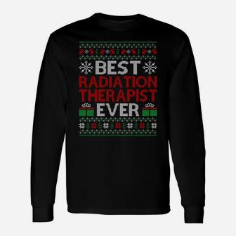 Funny Santa Hat Ugly Radiation Therapist Christmas Sweatshirt Unisex Long Sleeve | Crazezy