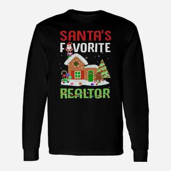 Funny Santa's Favorite Realtor Estate Agent Christmas Gift Sweatshirt Unisex Long Sleeve | Crazezy UK