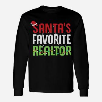 Funny Santa's Favorite Realtor Estate Agent Christmas Gift Unisex Long Sleeve | Crazezy