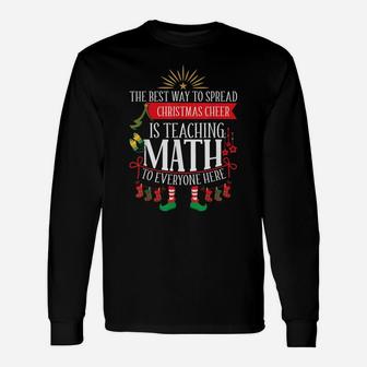 Funny Sarcastic Cool Elf Cheer Math Teacher Christmas Unisex Long Sleeve | Crazezy