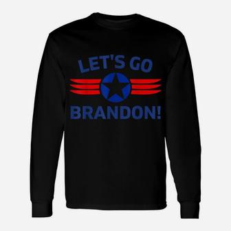 Funny Sarcastic "Let's Go Brandon" Stars &Stripes Design Unisex Long Sleeve | Crazezy