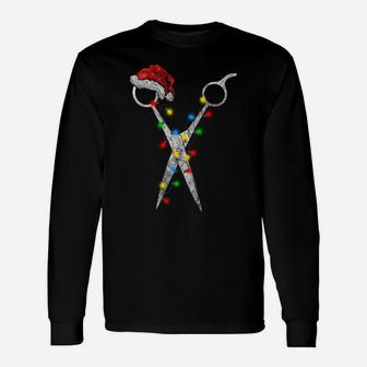 Funny Scissor Hairstylist Santa Christmas Hair Stylist Xmas Sweatshirt Unisex Long Sleeve | Crazezy DE