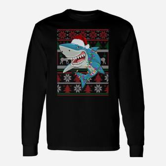 Funny Shark Lover Ugly Christmas Sweater Gift Sweatshirt Unisex Long Sleeve | Crazezy