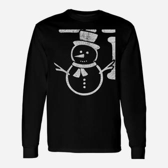 Funny Snowman Ugly Christmas Sweater Style Tees Mens Womens Unisex Long Sleeve | Crazezy