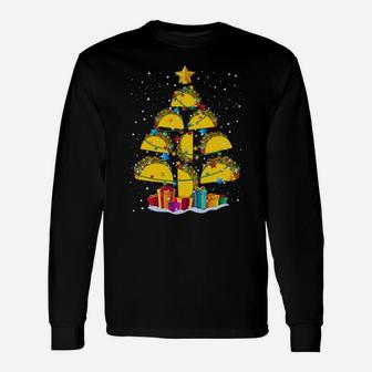 Funny Tacos Lovers Christmas Tree Noel Favorite Foods Xmas Sweatshirt Unisex Long Sleeve | Crazezy AU