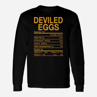 Funny Thanksgiving Food - Deviled Eggs Nutrition Facts Unisex Long Sleeve | Crazezy CA