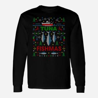 Funny Tuna Fishing Ugly Christmas Sweater Party Shirt Gifts Sweatshirt Unisex Long Sleeve | Crazezy UK