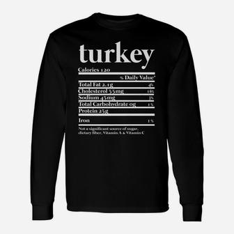 Funny Turkey Nutrition Fact For Thanksgiving Family Unisex Long Sleeve | Crazezy DE