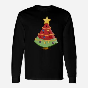 Funny Watermelon Christmas Tree With Lights Xmas Sweatshirt Unisex Long Sleeve | Crazezy UK