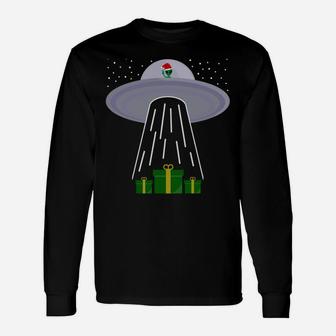 Funny Xmas Believe Alien Ufo - Ugly Christmas Sweatshirt Unisex Long Sleeve | Crazezy
