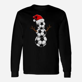 Funny Xmas Christmas Holiday Santa Snowman Ball Gifts Soccer Unisex Long Sleeve | Crazezy UK