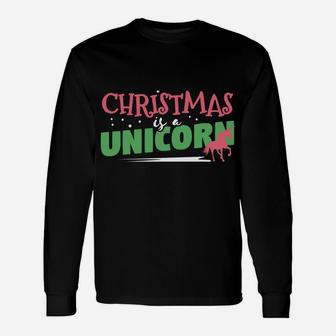 Funny Xmas Costume All I Want Is A Unicorn Sweatshirt Sweatshirt Unisex Long Sleeve | Crazezy UK