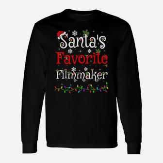 Funny Xmas Lighting Santa's Favorite Filmmaker Christmas Unisex Long Sleeve | Crazezy AU