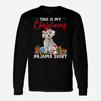 Funny Xmas This Is My Christmas Maltese Dog Pajama Unisex Long Sleeve | Crazezy