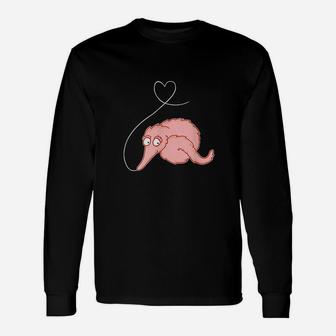 Fuzzy Worm On A String Meme With Heart Unisex Long Sleeve | Crazezy