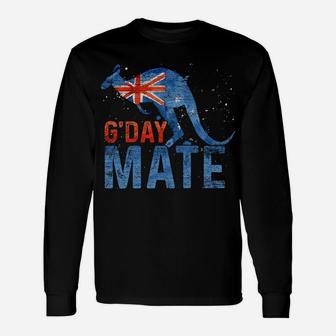G Day Mate Kangaroo Aussie Animal Australia Flag Australia Sweatshirt Unisex Long Sleeve | Crazezy DE