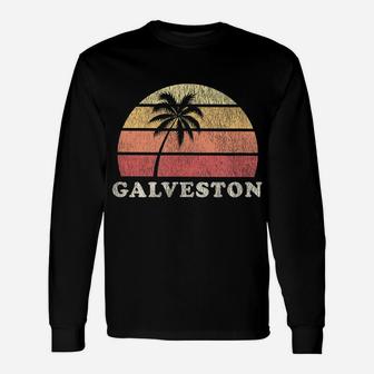 Galveston Tx Vintage 70S Retro Throwback Design Unisex Long Sleeve | Crazezy DE
