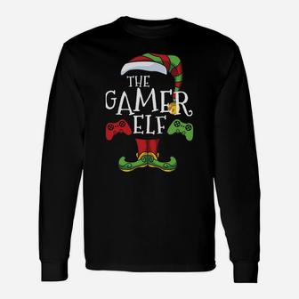 Gamer Elf Family Matching Christmas Funny Gaming Pajama Pj Unisex Long Sleeve | Crazezy