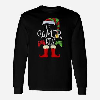 Gamer Elf Family Matching Christmas Group Funny Gift Pajama Unisex Long Sleeve | Crazezy DE