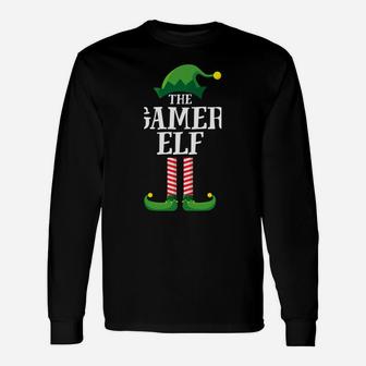 Gamer Elf Matching Family Group Christmas Party Pajama Unisex Long Sleeve | Crazezy DE