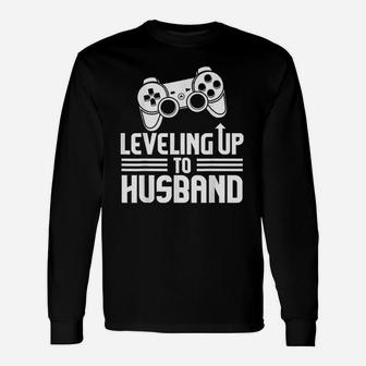 Gamer Engagement Leveling Up To Husband Long Sleeve T-Shirt - Thegiftio UK
