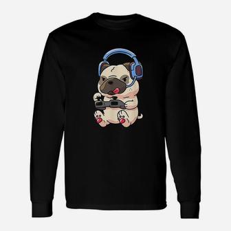 Gamer Pug Gaming Pugs Video Game Gift Unisex Long Sleeve | Crazezy