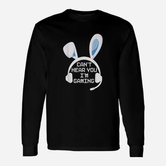 Gaming Easter Gamer Bunny Ears Headset Unisex Long Sleeve | Crazezy CA