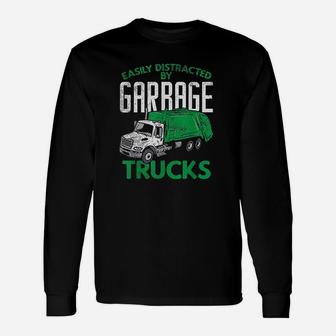 Garbage Dump Truck Excavator Funny Easily Distracted Gift Unisex Long Sleeve | Crazezy