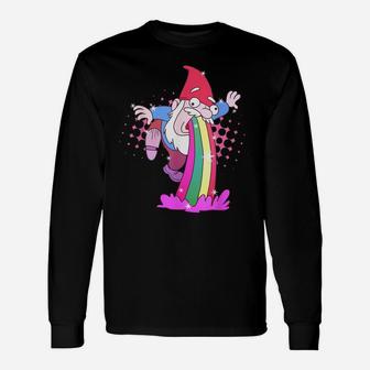 Garden Gnome Gift Shirt Rainbow Puking Gardening Gnome Tee Unisex Long Sleeve | Crazezy