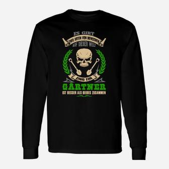 Gärtner Motiv Langarmshirts Wichtiger als Garten? mit Totenkopf-Design, Lustiges Gärtner-Langarmshirts - Seseable