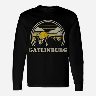 Gatlinburg Tennessee Tn T Shirt Vintage Hiking Mountains Tee Unisex Long Sleeve | Crazezy