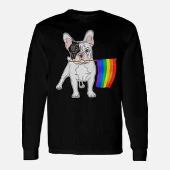 Gay Lesbian Lgbt Pride Flag French Bulldog Long Sleeve T-Shirt - Monsterry AU