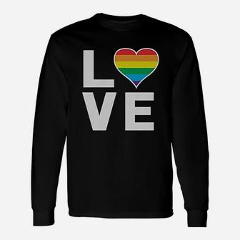 Gay Love Rainbow Heart Lgbt Gay Pride Awareness Unisex Long Sleeve | Crazezy