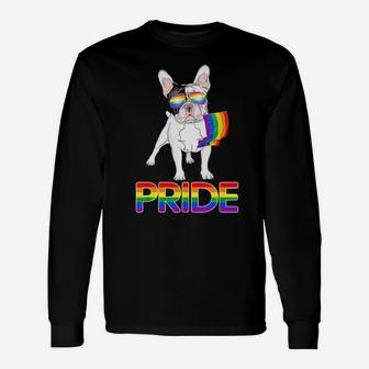 Gay Pride Lgbt Rainbow Flag Shirt French Bulldog Long Sleeve T-Shirt - Monsterry DE