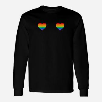 Gay Pride Rainbow Heart Bobs Lgbtq Unisex Long Sleeve | Crazezy