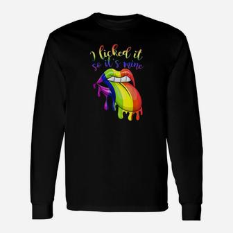 Gay Pride Regenbogen Zunge Lesben Geschenk Lustiges Lgbt Long Sleeve T-Shirt - Monsterry