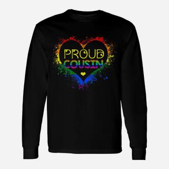 Gay Pride Shirt Proud Cousin Lgbt Parent Shirt Lgbtq Month Unisex Long Sleeve | Crazezy UK