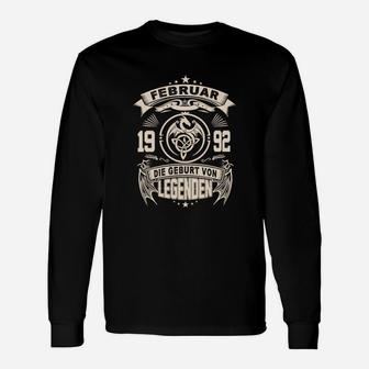 Geburt von Legenden 1992 Langarmshirts, Retro Jahrgang Geburtstags-Langarmshirts - Seseable