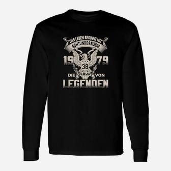 Geburtsjahr 1979 Legenden Langarmshirts, Personalisiertes Retro Design - Seseable