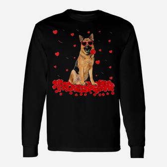 German Shepherd Dog Valentines Day Long Sleeve T-Shirt - Monsterry AU