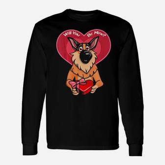 German Shepherd Valentine Long Sleeve T-Shirt - Monsterry DE