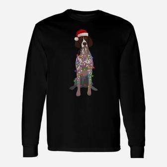 German Shorthaired Pointer Christmas Lights Xmas Dog Lover Sweatshirt Unisex Long Sleeve | Crazezy UK